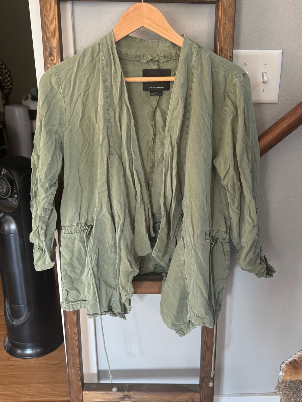 Sanctuary Olive Green Lightweight Draped Utility Jacket